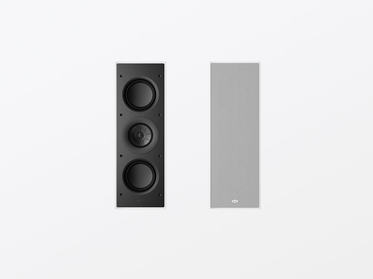 Boxă încastrabilă KEF Ci3120QLM-THX montată în perete, imagine de ambianță