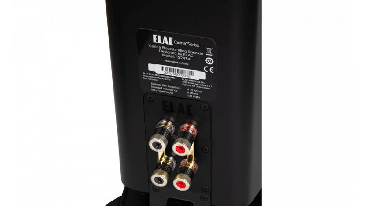 Elac Carina FS 247.4 Boxe de podea - Pereche Satin Black, imagine oficială.