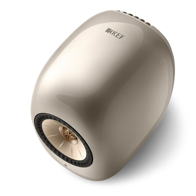 KEF LS Luxe Dusk Titanium, vedere de sus a cabinetului sculptat de Ross Lovegrove.