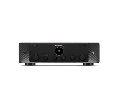Amplificator Marantz Model 60n, vedere frontală, culoare neagră, butoane de control și afișaj central.