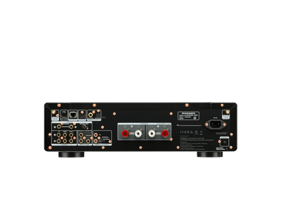 Spatele amplificatorului Marantz Model 60n, negru, arată porturile HDMI, RCA, coaxial și optic.