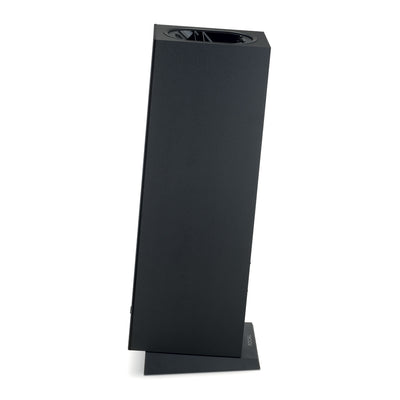 Focal Theva N3-D Boxe de podea, vedere laterală, culoare negru, detalii ale bazei și grilei superioare.